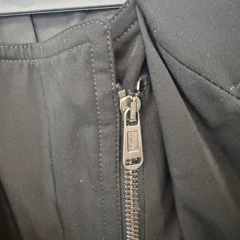 Yves Saint Laurent Black Wool Moto Jacket - Picture 5 of 7